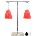 Dual Digital LED Lamp - Red Geometric Glass Shade